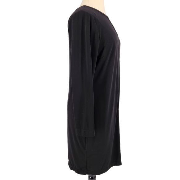 SALE Calvin Klein Jersey Shift Dress with Metal Logo Bar Cutout Neckline 18 - Picture 5 of 8